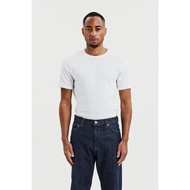 Bread & Boxers Crew-Neck ribbed 有機棉男用羅紋圓領T - 白