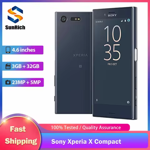 Sony Xperia X Compact F5321 SO-02J 4G LTE Mobile Phone Fingerprint 4.6'' 3GB+32GB 23MP+5MP Snapdrago