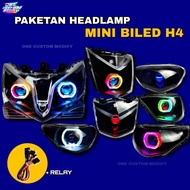 MINI BILED H4 FULLSET HEADLAMP PACKAGE ALL MOTORCYCLES BI-LED LIGHTS