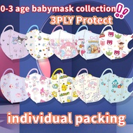3D Mask Kids 0-3 Baby Mask 50pcs Individually Packaged Cartoon Printed Pattern Boys And Girls 3ply H