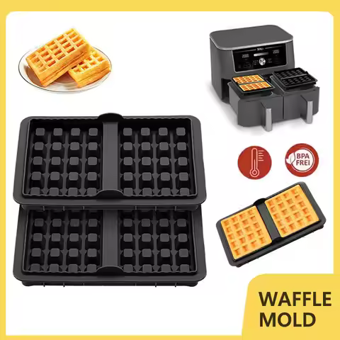 1-2Pcs Silicone Waffle Mold for Ninja Ninja AF400 AF451 SL400 AF500 and Other Air Fryers Waffle Make