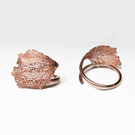 珊瑚銀戒指可調節戒指