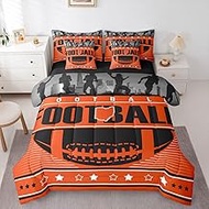 7Pcs American Football Team Color Comforter Set Kids Sports 3D Ball Game Bedding Full Size Bed in A 