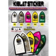 Kiblat Sticker Arah Kiblat Penunjuk Arah Kiblat 3pcs kiblat sticker, Material PVC (Plastik)