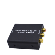 全城熱賣 - hdmi轉av轉換器4K 2160P mini迷你 rca三色線轉接頭 hdmi to CVBS（黑色）