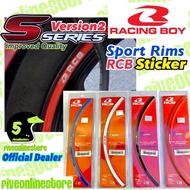 Racing Boy S Series V2 Sport Rim Sticker Reflective for rims 14 to 18 inch RCB Y15ZR LC135 RS150 Wave Dash Enkei SP522