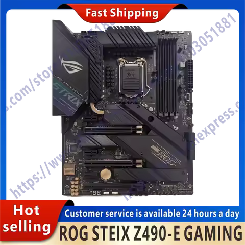 Used ROG STEIX Z490-E GAMING motherboard LGA 1200 Z490 DDR4 128GB Core i9 i7 i5 i3 processor M.2 PCI
