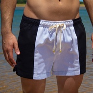 กางเกงขาสั้นชายหาดผู้ชายชุดลำลองฤดูร้อนลูกไม้ขึ้นเอวขนาดกลางบล็อกสีกางเกงขาสั้นชายหาดวินเทจ2022 S-3XL