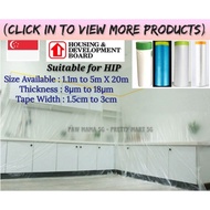 🇸🇬 Pre-Taped Plastic Drop Sheet For Dust Prevention (HIP/Renovation/Painting etc)