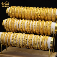 SDZM Sand Gold Bracelet bangles 24K Gold-Plated Hollow Carved Totem Bridal Bracelet 25.10.9