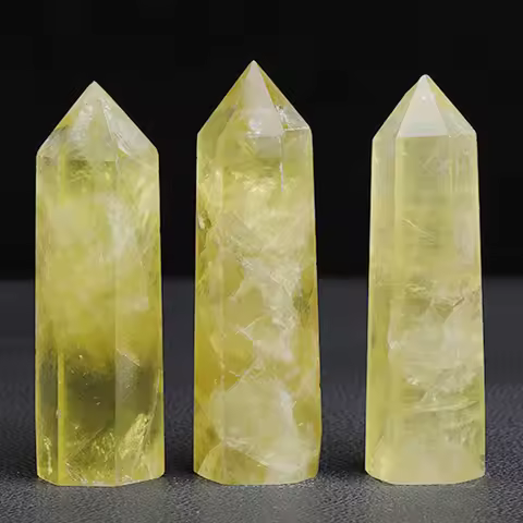 1PC Natural Citrine Column Yellow Crystal Reiki Healing Hexagonal Prism Obelisk Point Wand Stone Cra