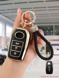 3入組軟殼tpu鑰匙外殼保護套,配有流行的鑰匙扣,適用於toyota Smart Style 3-button汽車鑰匙