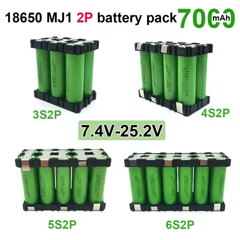 3s2p 4s2p 5s2p 6s2p 18650 Battery Pack 7.4V to 25.2V 18650 MJ1 Battery 7000MAh for 18V Screwdriver B