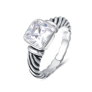 UNY JEWEL Twisted Cable Wire Petite CZ Ring Designer Inspired Fashion Brand Christmas Valentine Wome