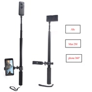 Aluminum pole Super Long Selfie Stick with phone holder For smartphon/Insta360 One X  accessories EV