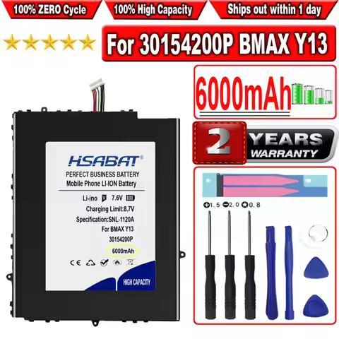 HSABAT 6000mAh Notebook Laptop Battery for BMAX Y13 With 7 Wires Plug