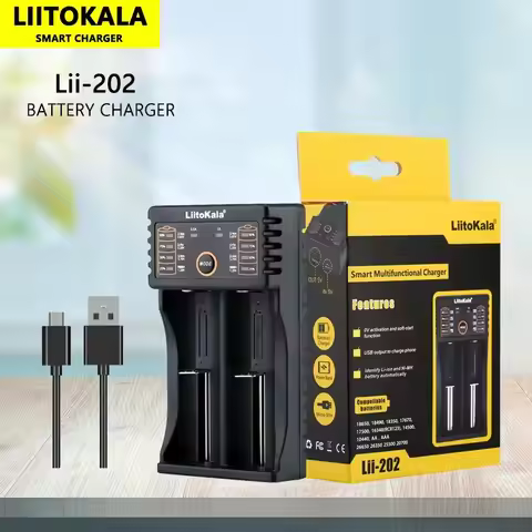 Liitokala Lii-202 18650 1.2V 3.7V 3.2V AA/AAA 26650 10440 16340 21700 20700 14500 18490 NiMH Lithium