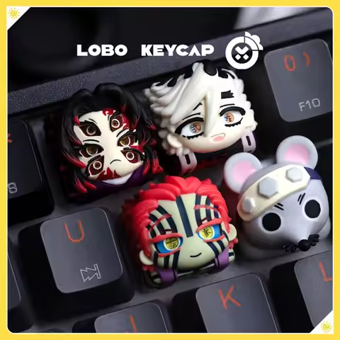 LOBO Demon Slayer Anime Keycap Muscular Mouse Doma Kokushibo Akaza Custom Keycap for Mechanical Keyb