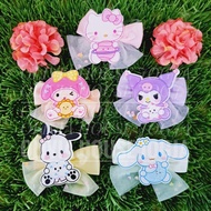 Hello Kitty Hair Clip Acrylic Ribbon My Melody Hair Clip Acrylic Ribbon Kuromi Hair Clip Acrylic Rib