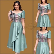 COD Filipiniana Ethnic Top & Skirt - Sage Green Dutches CODE P24