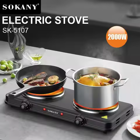2000W Double Stove Cooker Adjustable temperature Multifunctional household Kitchen double pot electr