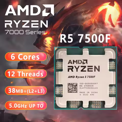 AMD Ryzen 5 7500F R5 7500F 3.7GHz 6-Core 12-Thread CPU 5NM L3=32M 100-000001015 Socket AM5 Tray New 