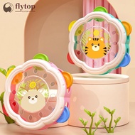 FLYTOP Montessori Musical Instruments Hand Drum Shaking Rattles Infant Kids Interactive Educational 