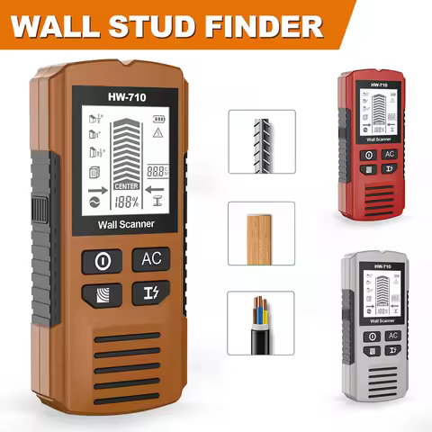 HW-710 Stud Finder Wood Studs Metal Detecion Detection of Live Cable Metal Depth Measurement Finder
