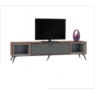 MERITUS TV CABINET in Columbia Oak and Dark grey 6FT TV Console 6 Feet