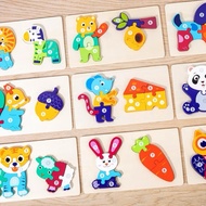 3D embossed wooden puzzles of animal food, 3D wooden puzzles, educational wooden puzzles for intelle
