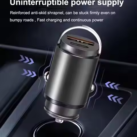 30W Car Cigarette Lighter Charger USB Type C Car Charger Adapter USB Dual Metal Mini PD3.0 Fast Char