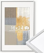 16x24 inch Metal Poster Frame - 16 x 24 Thin Aluminum Picture Frames Matted for 12x18 Photos, Artwor