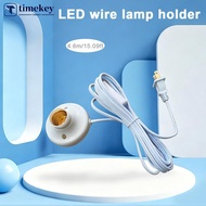 TIMEKEY E27 Lamp Holder with Cable Bulb Cord 4.6 Meter US-Plug DIY Bulb Extension Cord Pendant Light