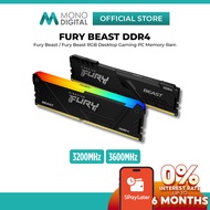 KINGSTON FURY BEAST / FURY BEAST RGB DDR5 DESKTOP GAMING PC RAM CL40 DIMM MEMORY RAM (5200MT/s) (560