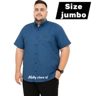 KEMEJA Big Size Men's Shirts Men's Short Plain Shirts size Jumbo xl 2xl 3xl