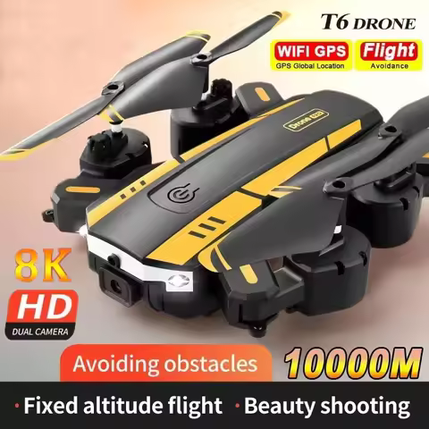 T6 Drone 8K Profesional 4K HD GPS Camera Obstacle Avoidance Aerial Photography Optical Flow Foldable
