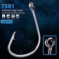 Fishing Hook 100pcs Circle Hook Fish Hook Jig Big 1#-5/0# Fishing Accessories Set 7381
