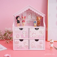Jewelry Box Multifunctional Children Household Original Wooden Jewelry Box Jewelry Multi-Layer Rabbi