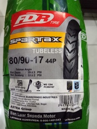 Ban Tubeless FDR 80/90-17 Spartax - Ban Motor Ring 17