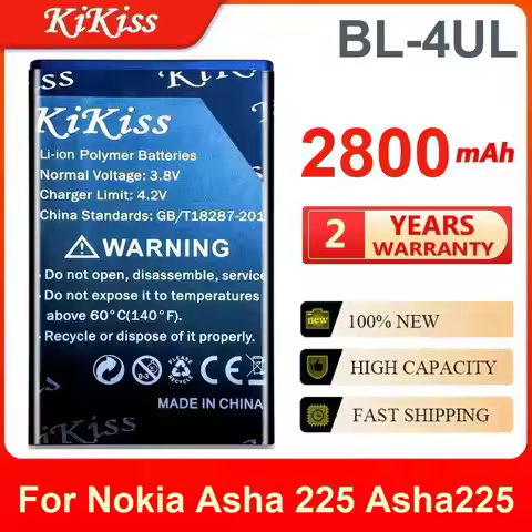 KiKiss Battery For Nokia Asha 225,BL-4UL,2800mAh