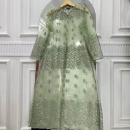Long Cardigan Outer Pesta Brukat Tile Etnik