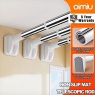 Oimiu Adjustable Curtain Rod Hanger Rack Sampayan Stainless Extendable Ng Damit Clothes Line Drillng