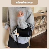 Túi xách cầm tay kết hợp đeo chéo Nâu nâu [ Tặng kèm móc khoá]
