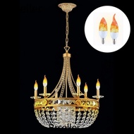 BRSELLER Candle Fire Light Bulb, Chandelier Base Plastic LED Flame Light Bulbs, Fashion E14 E27 2W F