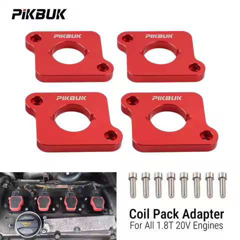 PIKBUK 4 Pcs Coilpack Adapter Plates Billet For R8/TFSI Ignition Coils A3 S3 8L Golf TT 1.8T RS4 S4 