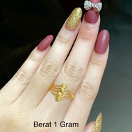 ;: Cincin Emas Muda Mata Love Empat 1 Gram