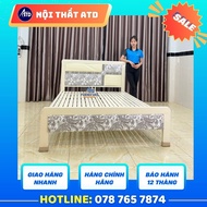 Giường Sắt khung hộp 4x8 cao cấp hiện đại - Bảo hành 2 năm - freeship hcm (hình thật)
