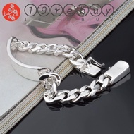 REBUY Men's Bangle Trendy New Arrival Charm Man Gifts Silver Plated for Male Jewelry