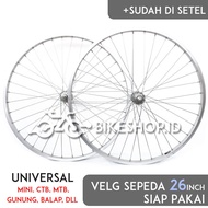 Wheelset Rims Silver Uk.26 Alloy Front/Rear Rims Bicycle Wheel Rims Ready To Be Finished | High Quality
