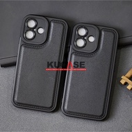 Macaron Leather Pro Black Case iphone 16 iphone 16E iphone 16 Plus iphone 16 Pro iphone 16 Pro Max